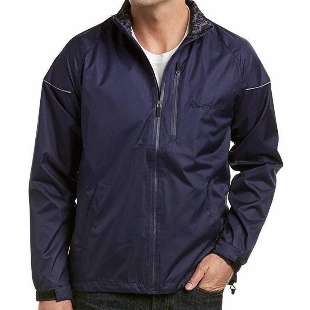 Robert Graham Dereck Classic Windbreaker Lightweight Jacket Navy Size Large $198